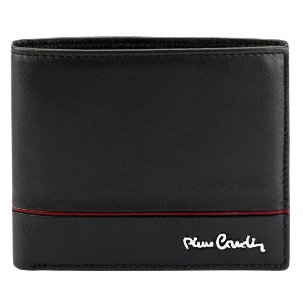 Pierre Cardin YS605 324 juoda ir raudona piniginė czarny + czerwony