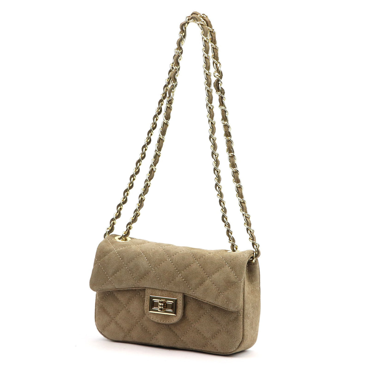 Camilla PREMIUM 10.017 MINI taupe zomšinės odos rankinė taupe