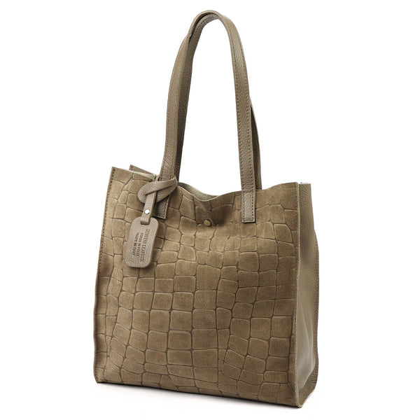 Luka 25-041 CROCO taupe natūralios odos rankinė taupe