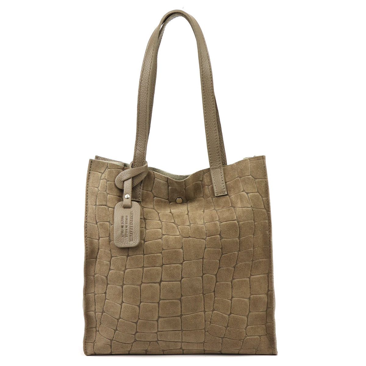 Luka 25-041 CROCO taupe natūralios odos rankinė taupe