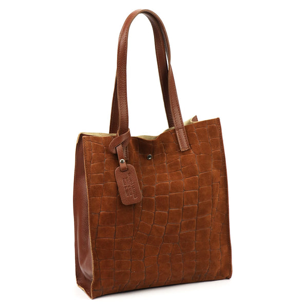 Luka 25-041 CROCO camel-2 odinė rankinė camel-2