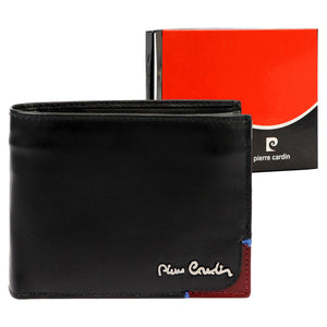 Pierre Cardin TILAK75 325 juoda ir raudona piniginė czarny + czerwony