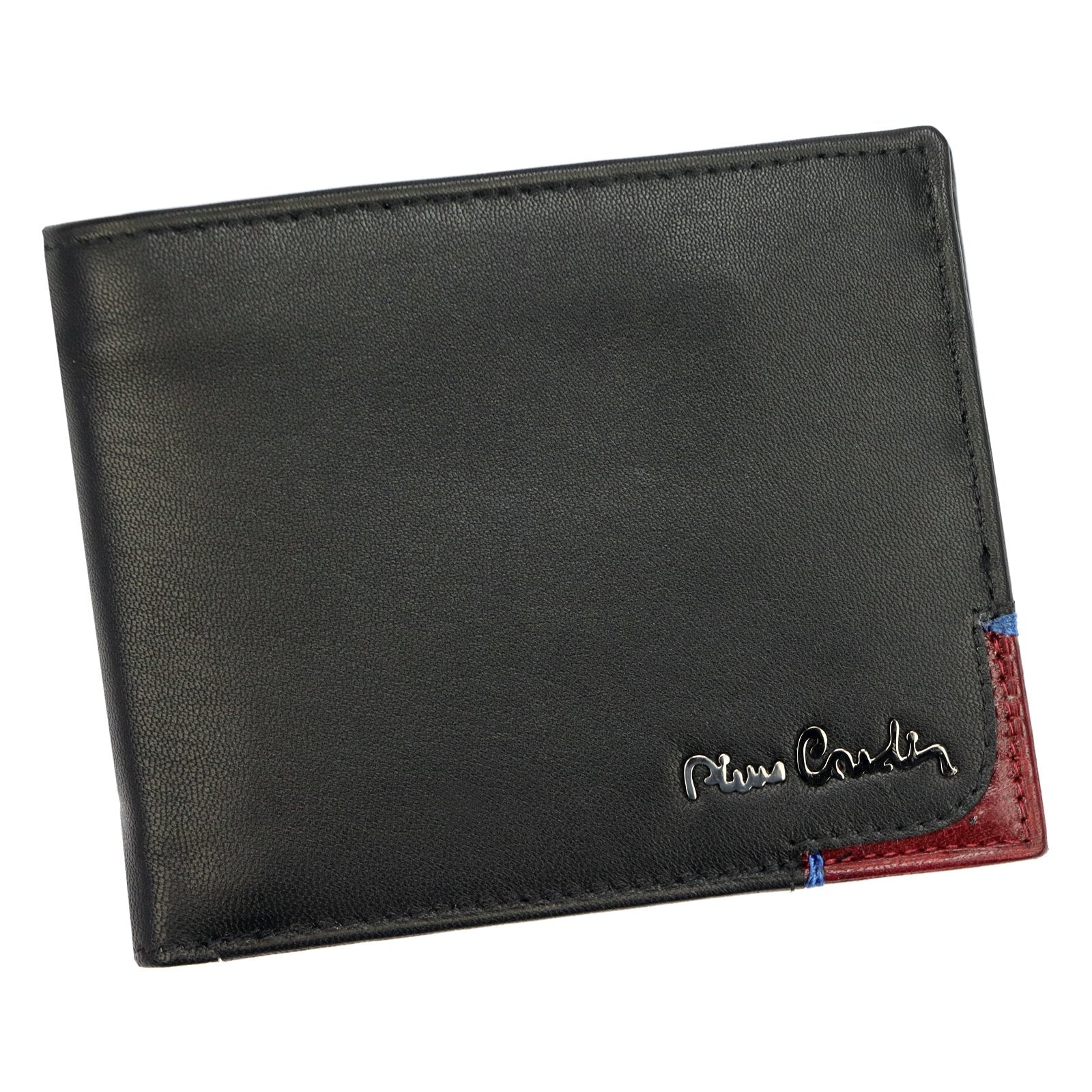 Pierre Cardin TILAK75 325 juoda ir raudona piniginė czarny + czerwony