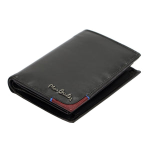 Pierre Cardin TILAK75 331 juoda ir raudona odinė piniginė czarny + czerwony