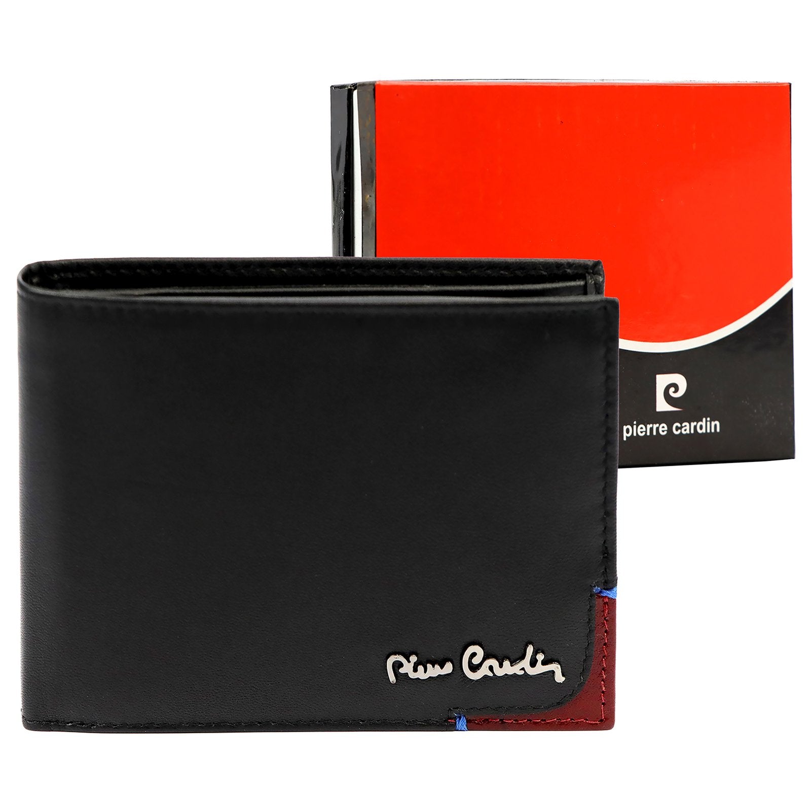 Pierre Cardin TILAK75 8806 juoda ir raudona piniginė czarny + czerwony