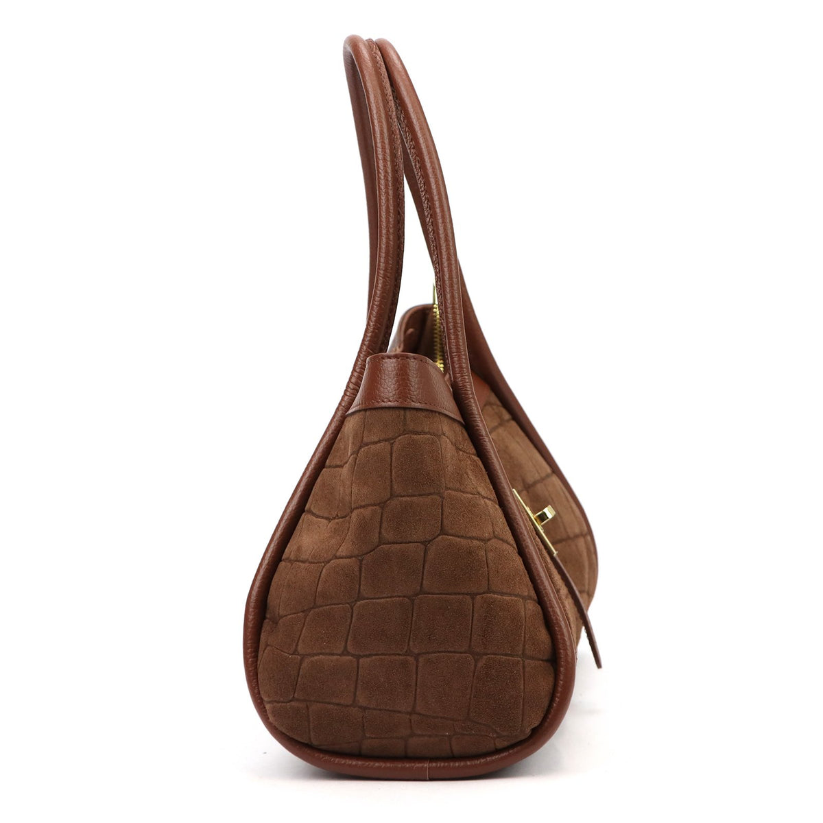 Camilla PREMIUM 10.014 CROCO ruda odinė rankinė brązowy