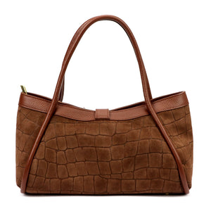 Camilla PREMIUM 10.014 CROCO ruda odinė rankinė brązowy
