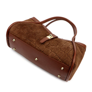 Camilla PREMIUM 10.014 CROCO ruda odinė rankinė brązowy