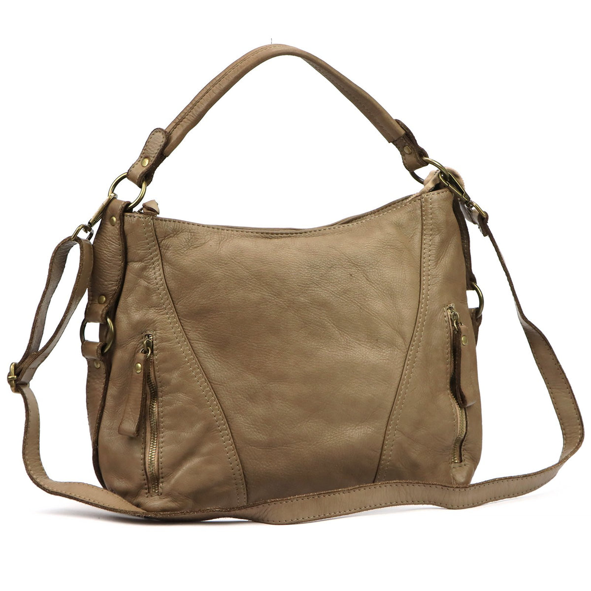 VS 070-420 taupe natūralios odos rankinė taupe