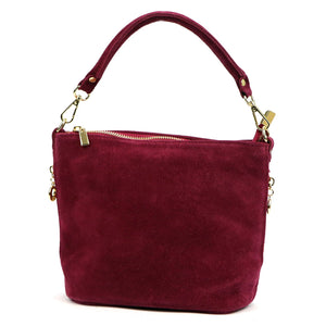 Luka 24-072 GOLD bordo zomšinės odos rankinė bordo