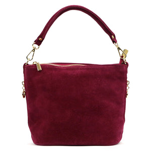 Luka 24-072 GOLD bordo zomšinės odos rankinė bordo
