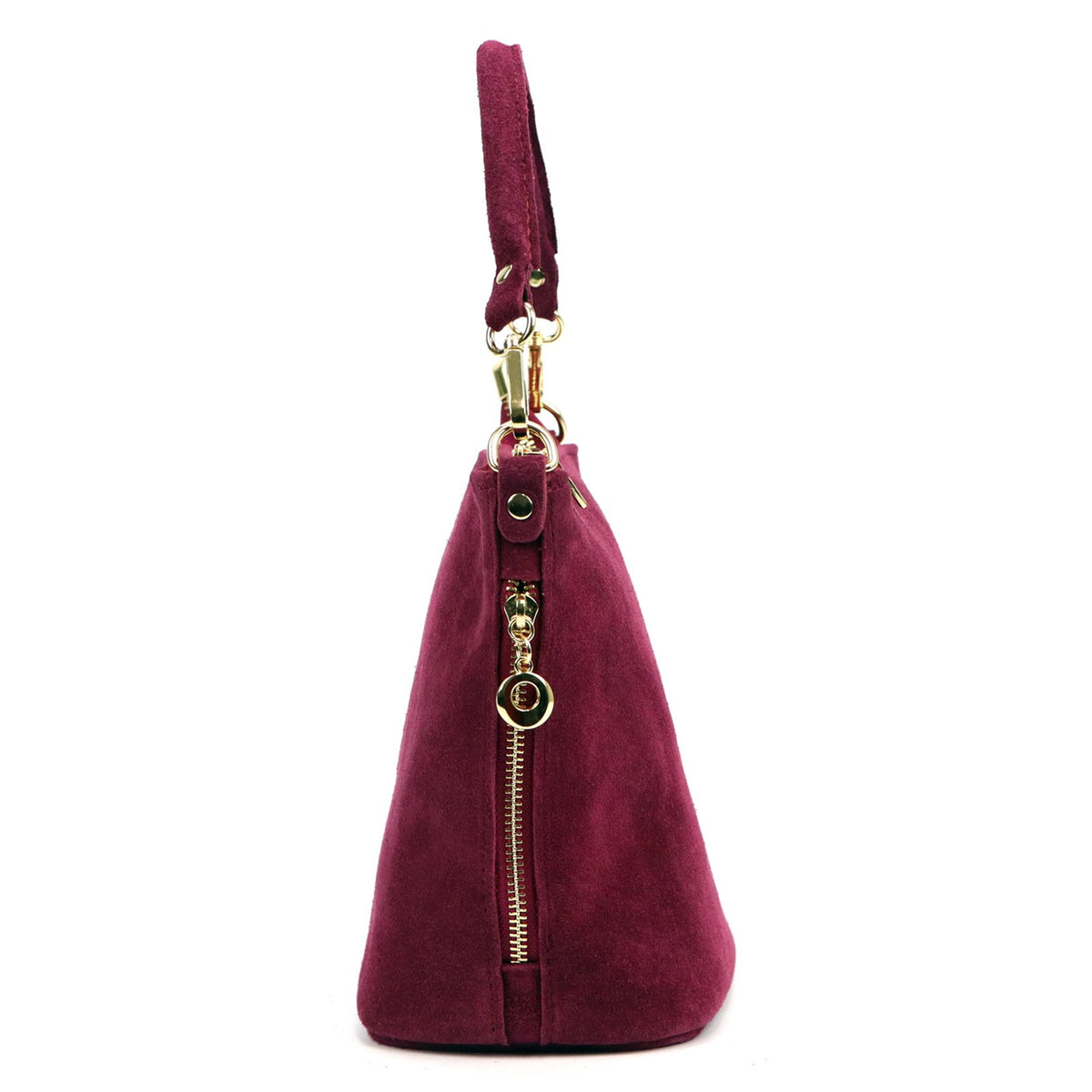 Luka 24-072 GOLD bordo zomšinės odos rankinė bordo