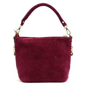 Luka 24-072 GOLD bordo zomšinės odos rankinė bordo