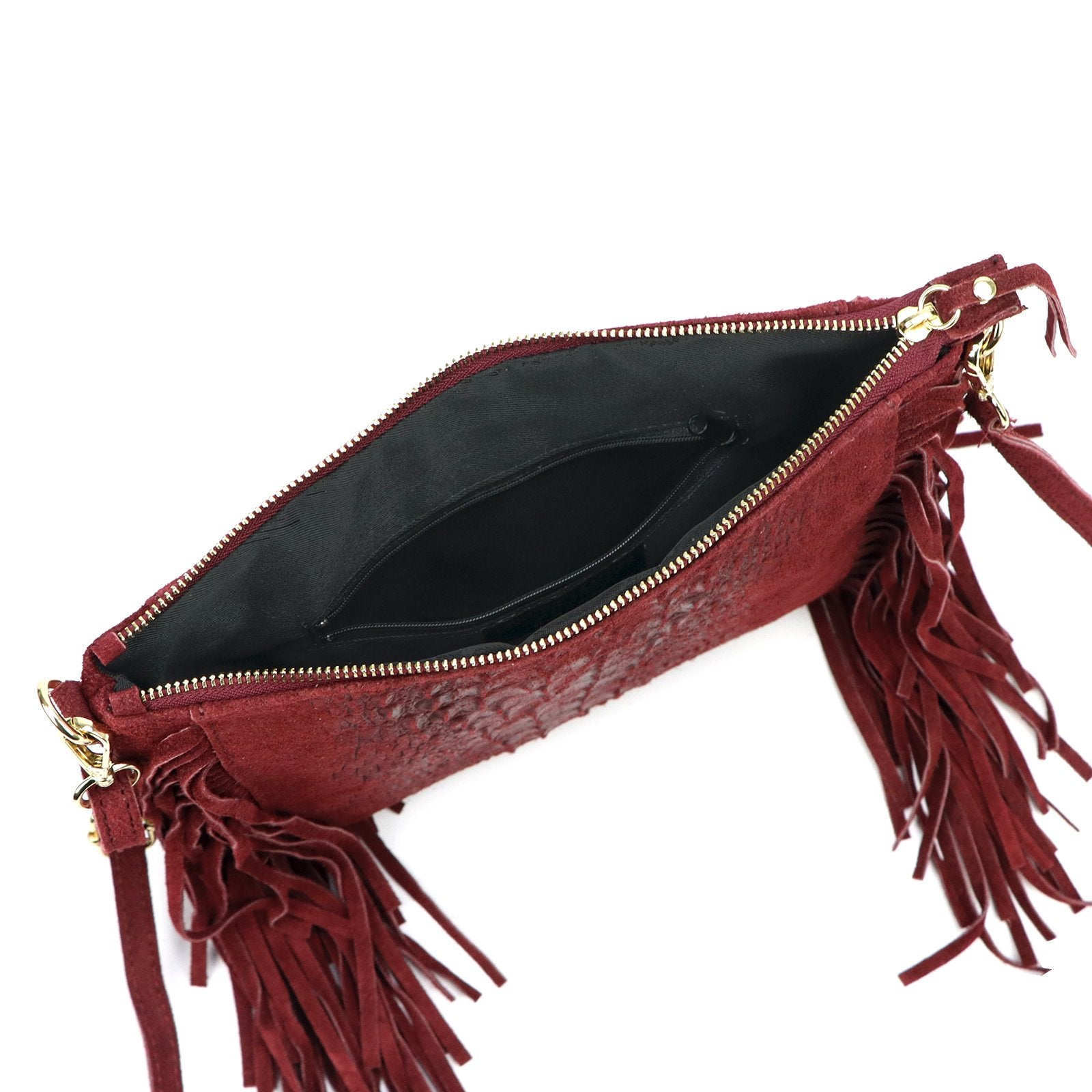Luka 26-015 CROCO bordo odinė rankinė bordo