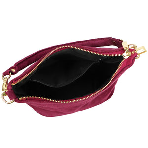 Luka 24-072 GOLD bordo zomšinės odos rankinė bordo