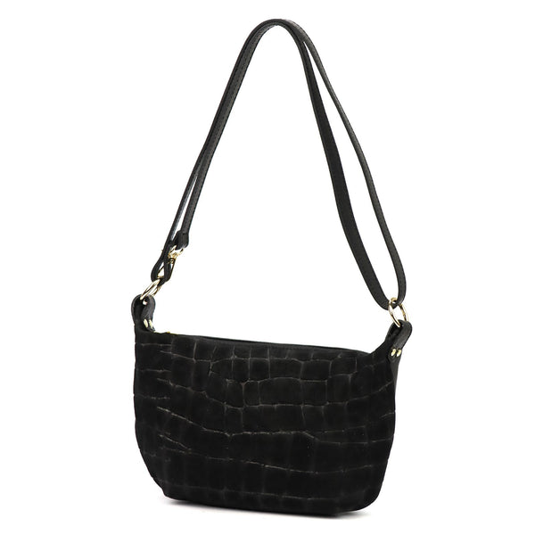 Luka 26-168 CROCO juoda natūralios odos rankinė czarny