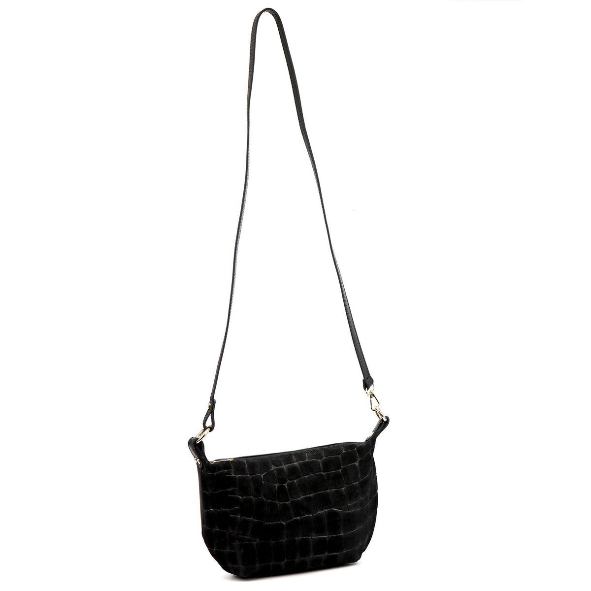 Luka 26-168 CROCO juoda natūralios odos rankinė czarny