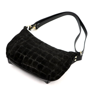 Luka 26-168 CROCO juoda natūralios odos rankinė czarny