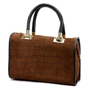 Camilla PREMIUM 10.019 CROCO ruda odinė rankinė brązowy