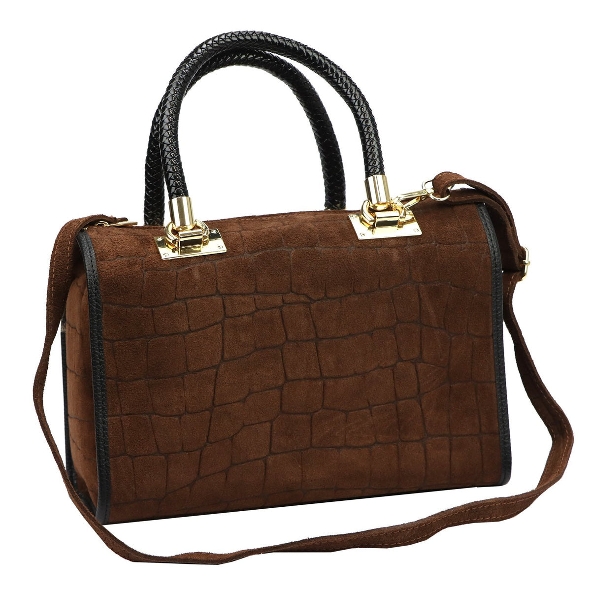 Camilla PREMIUM 10.019 CROCO ruda odinė rankinė brązowy