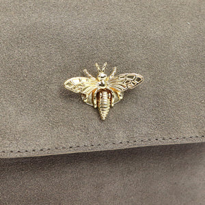 Luka 19-68 Bzzz pilkai rusva zomšinė odinė rankinė taupe