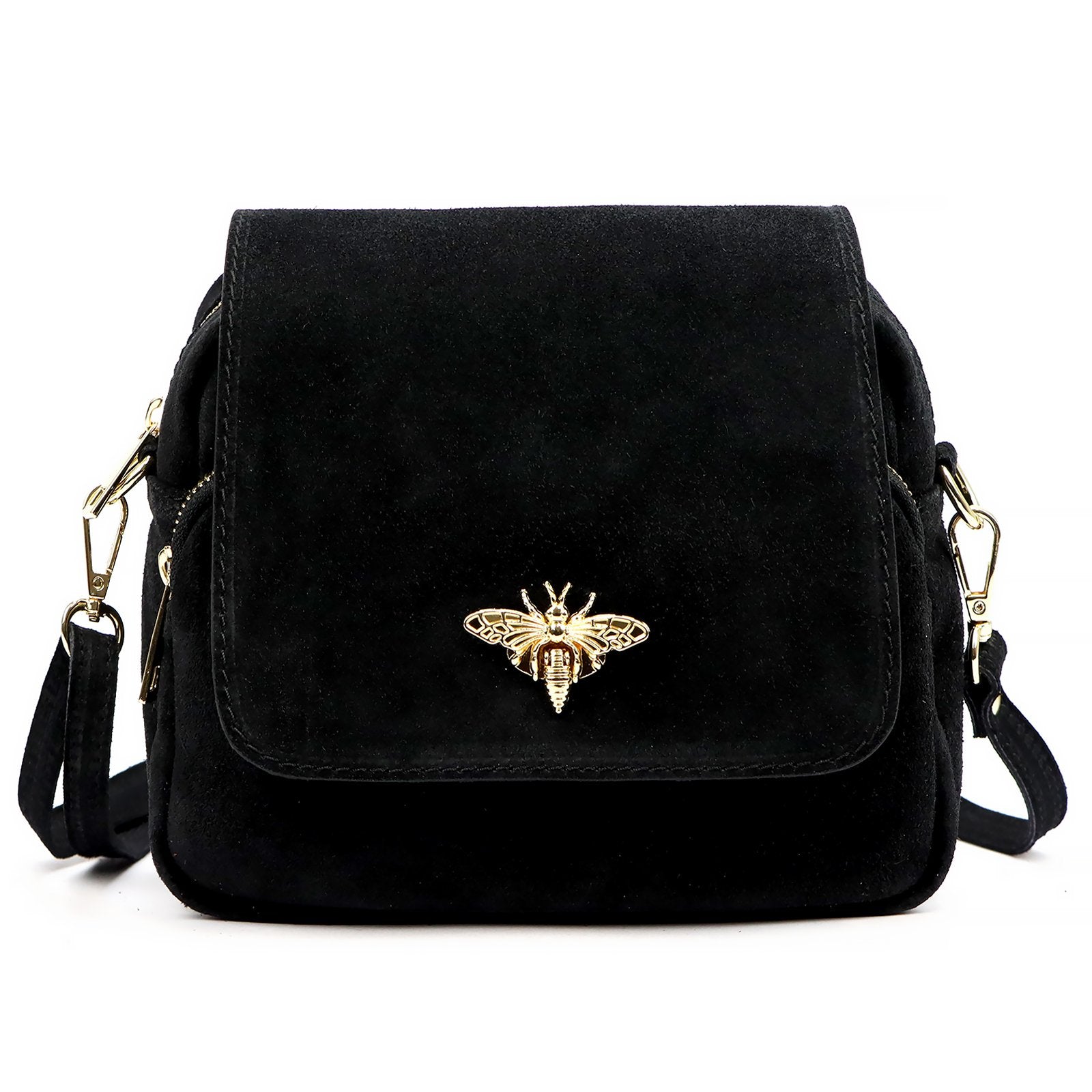 Luka 19-68 Bzzz juoda zomšinė odinė rankinė czarny