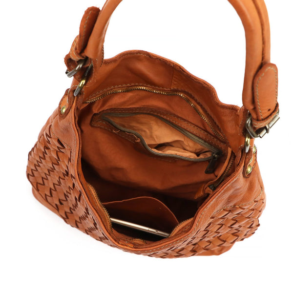 VS 051 odinė rankinė, kupranugario ruda couio (camel-brąz)