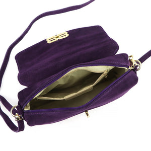 Luka 26-164 violetinė odinė rankinė fioletowy