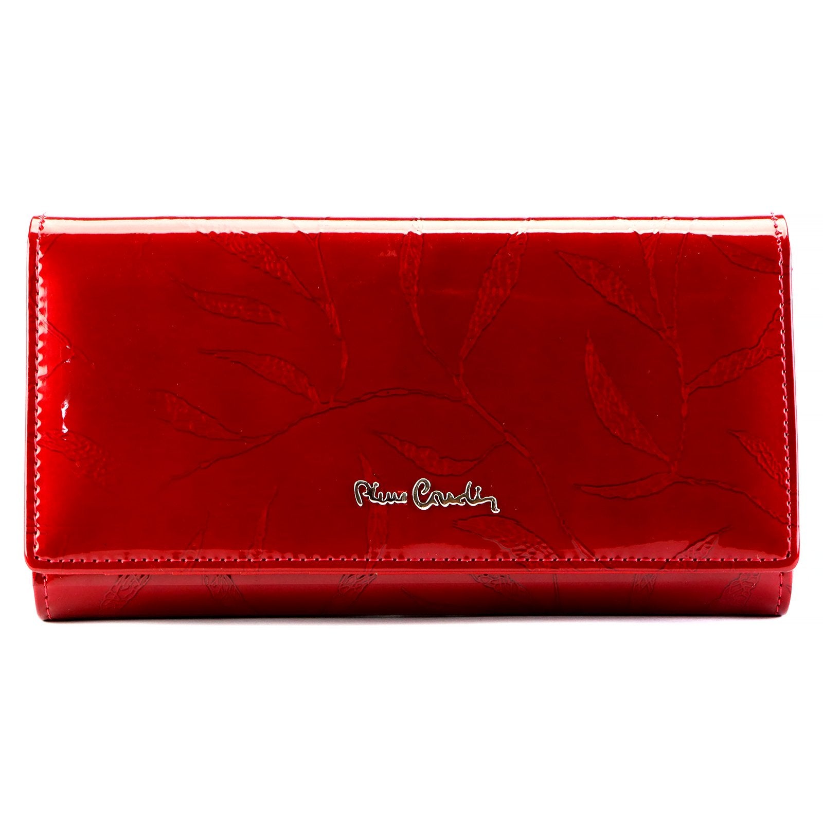 Pierre Cardin 02 LEAF-N 102 raudona odinė piniginė czerwony