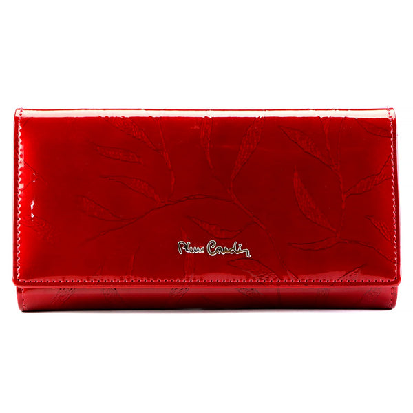 Pierre Cardin 02 LEAF-N 102 raudona odinė piniginė czerwony