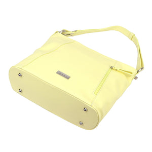 MiaMore 01-045 DOLLARO pastelinės geltonos spalvos odinė rankinė żółty pastelowy