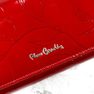 Pierre Cardin 02 LEAF-N 102 raudona odinė piniginė czerwony