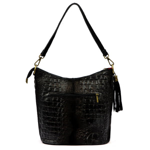 Luka 26-027 CROCO juoda odinė rankinė czarny