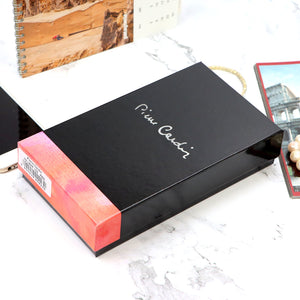 Pierre Cardin 02 LEAF-N 102 raudona odinė piniginė czerwony