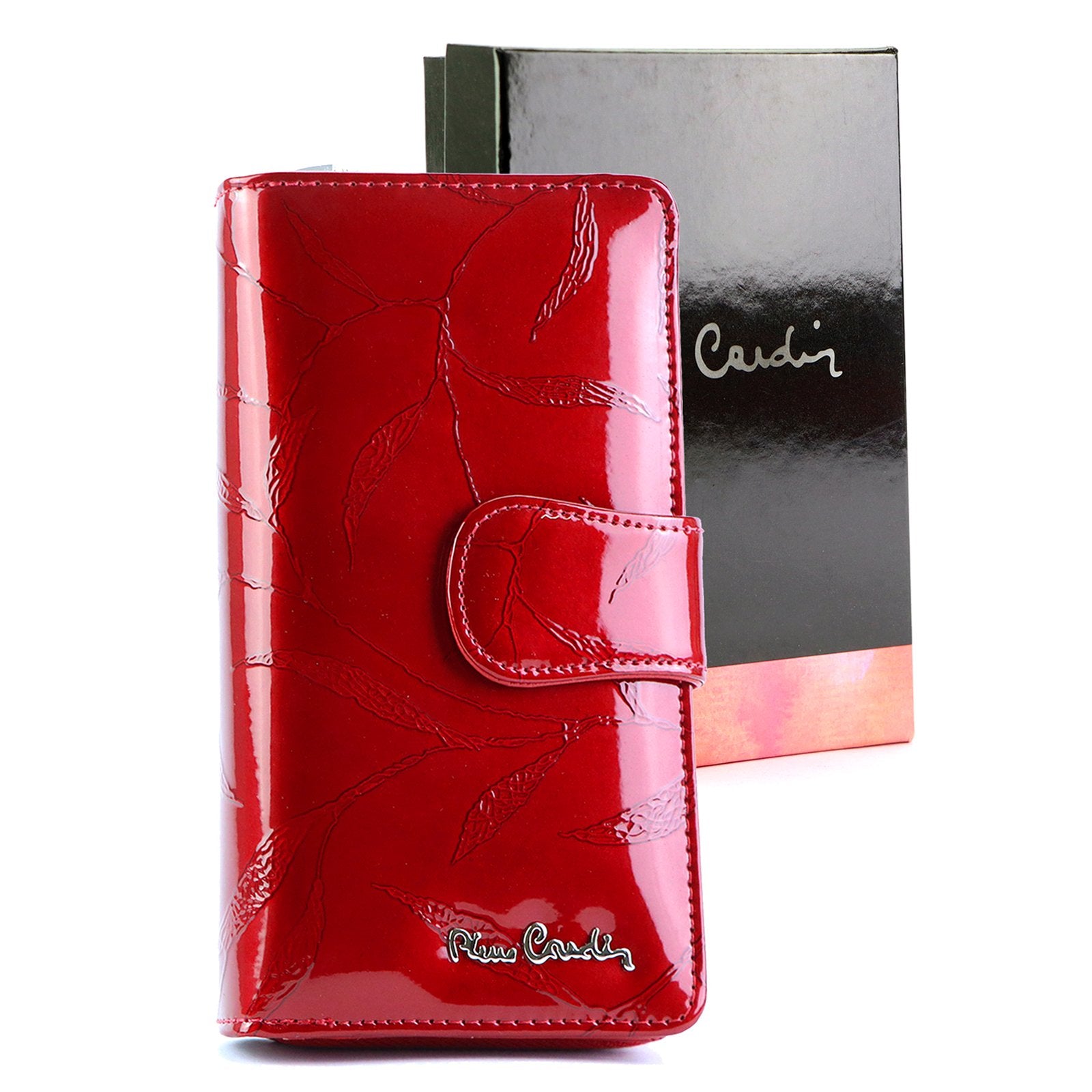 Pierre Cardin 02 LEAF-N 116 raudona piniginė czerwony