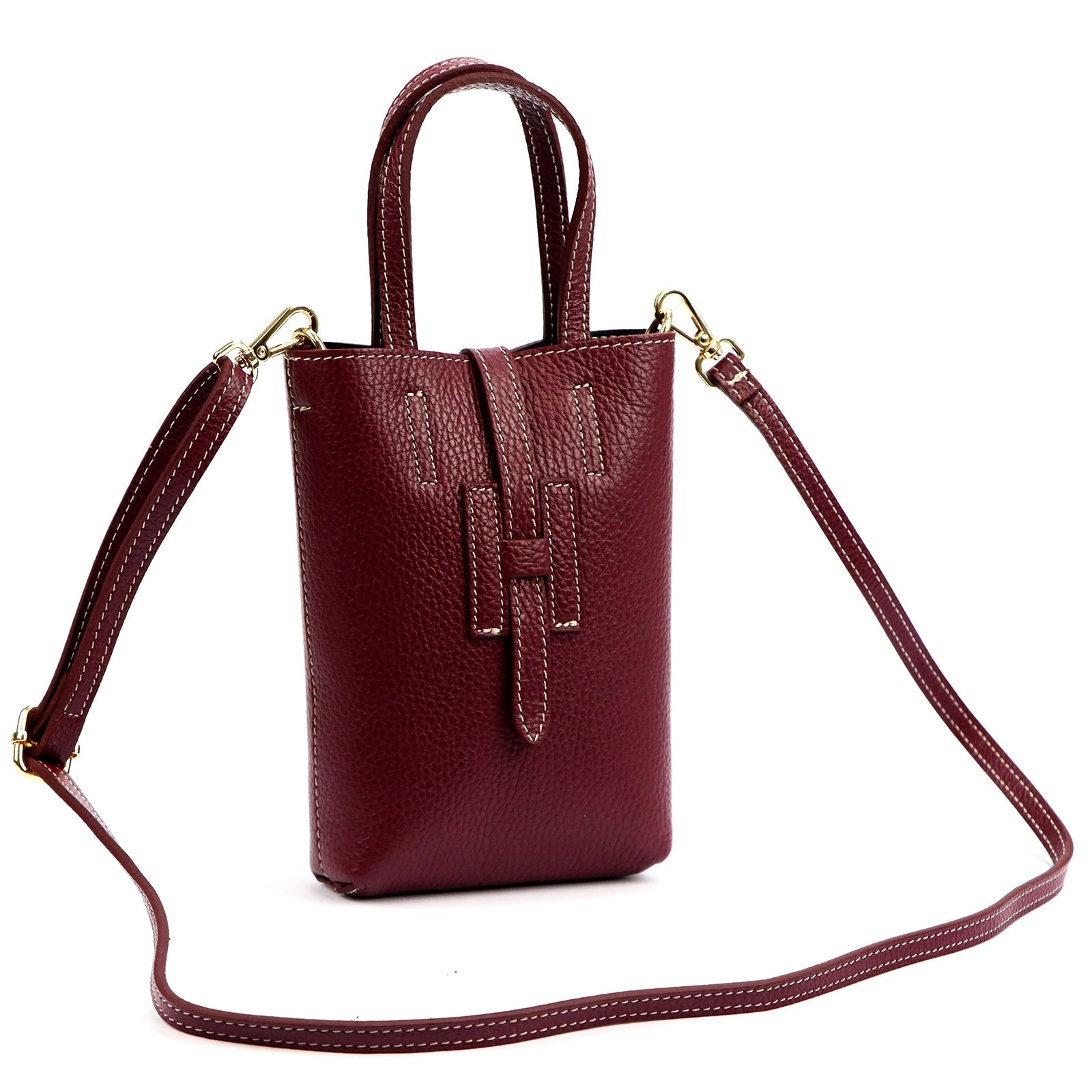 Luka 25-064 DOLLARO bordo spalvos odinė rankinė bordo