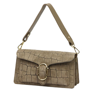 Luka 26-126 CROCO taupe zomšinės odos rankinė taupe