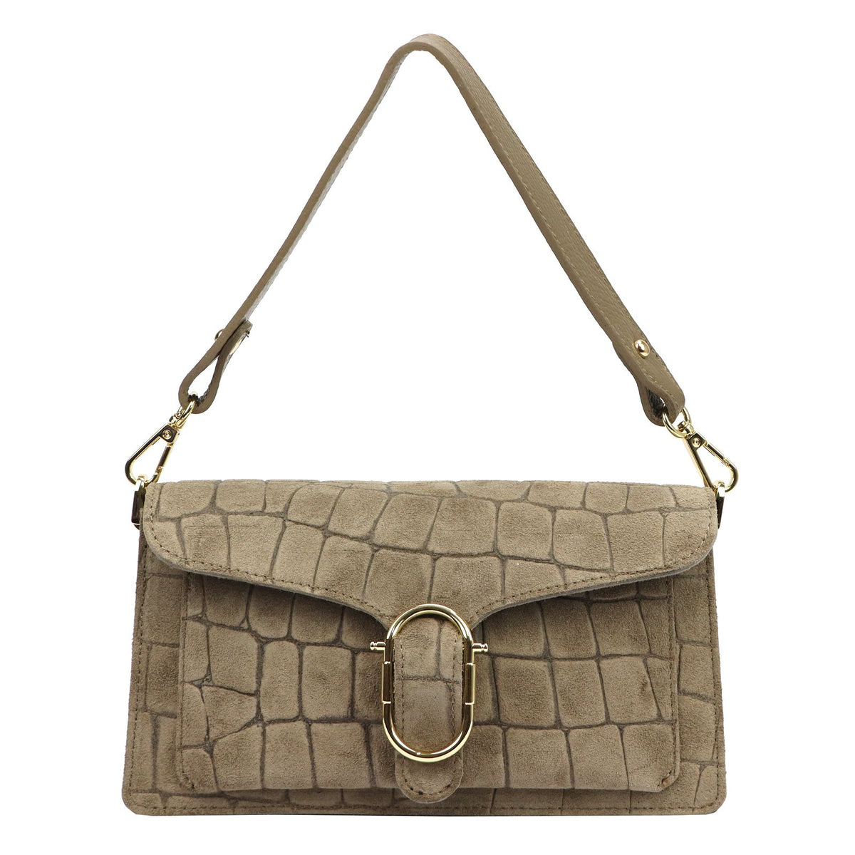 Luka 26-126 CROCO taupe zomšinės odos rankinė taupe