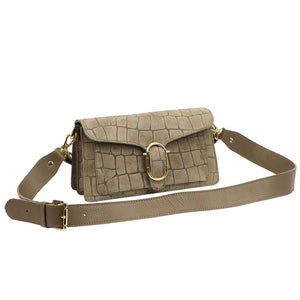 Luka 26-126 CROCO taupe zomšinės odos rankinė taupe