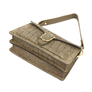 Luka 26-126 CROCO taupe zomšinės odos rankinė taupe