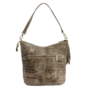 Luka 26-027 CROCO taupe natūralios odos rankinė taupe