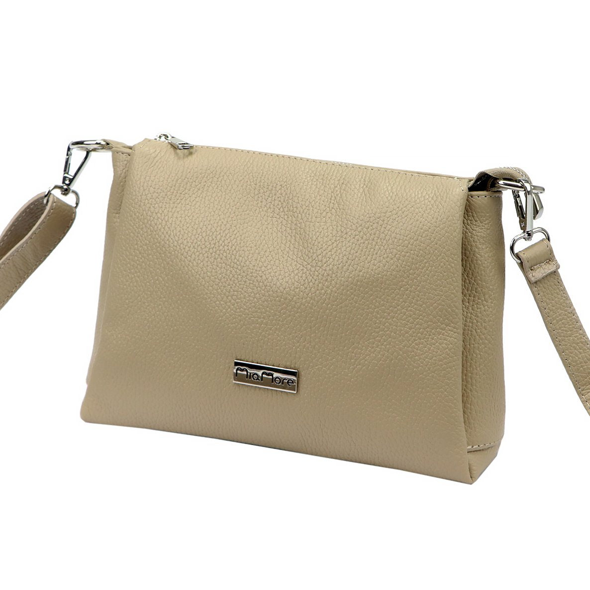 MiaMore 01-002 DOLLARO taupe natūralios odos rankinė taupe