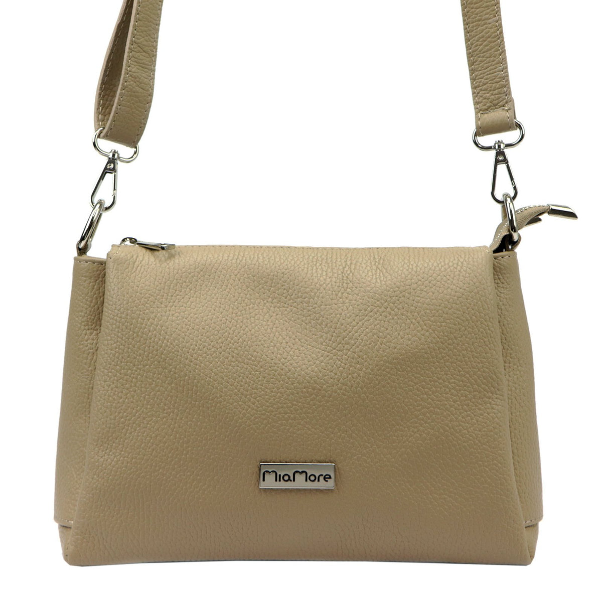 MiaMore 01-002 DOLLARO taupe natūralios odos rankinė taupe