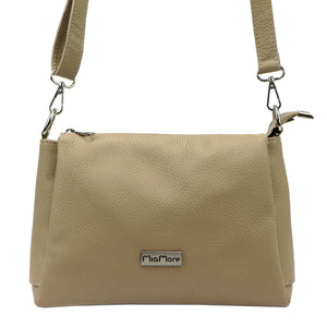 MiaMore 01-002 DOLLARO taupe natūralios odos rankinė taupe