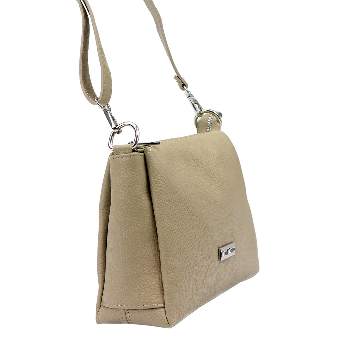MiaMore 01-002 DOLLARO taupe natūralios odos rankinė taupe