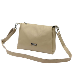 MiaMore 01-002 DOLLARO taupe natūralios odos rankinė taupe