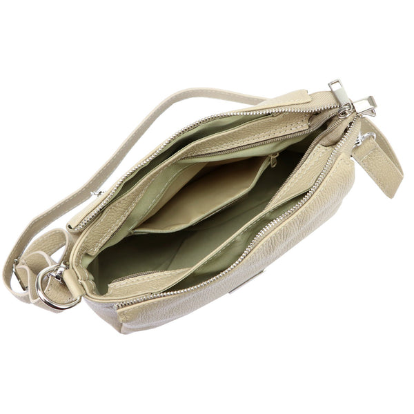 MiaMore 01-002 DOLLARO taupe natūralios odos rankinė taupe