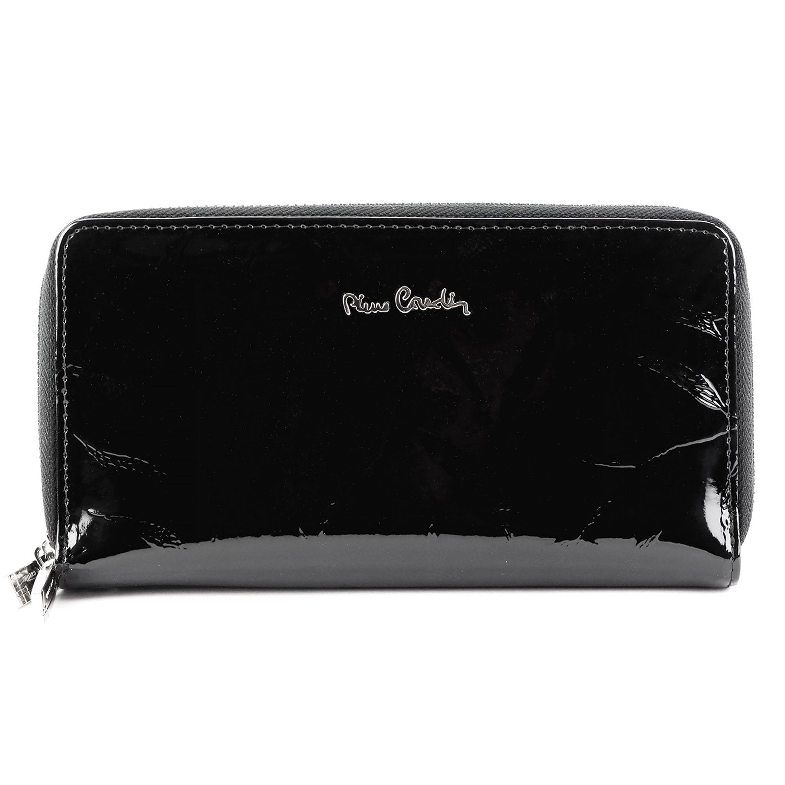 Pierre Cardin 02 LEAF-N 118 juoda lakuotos odos piniginė czarny