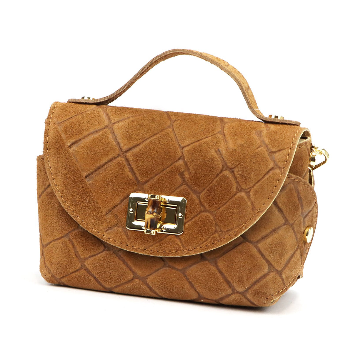 Luka 26-106 CROCO camel-1 natūralios odos rankinė camel-1
