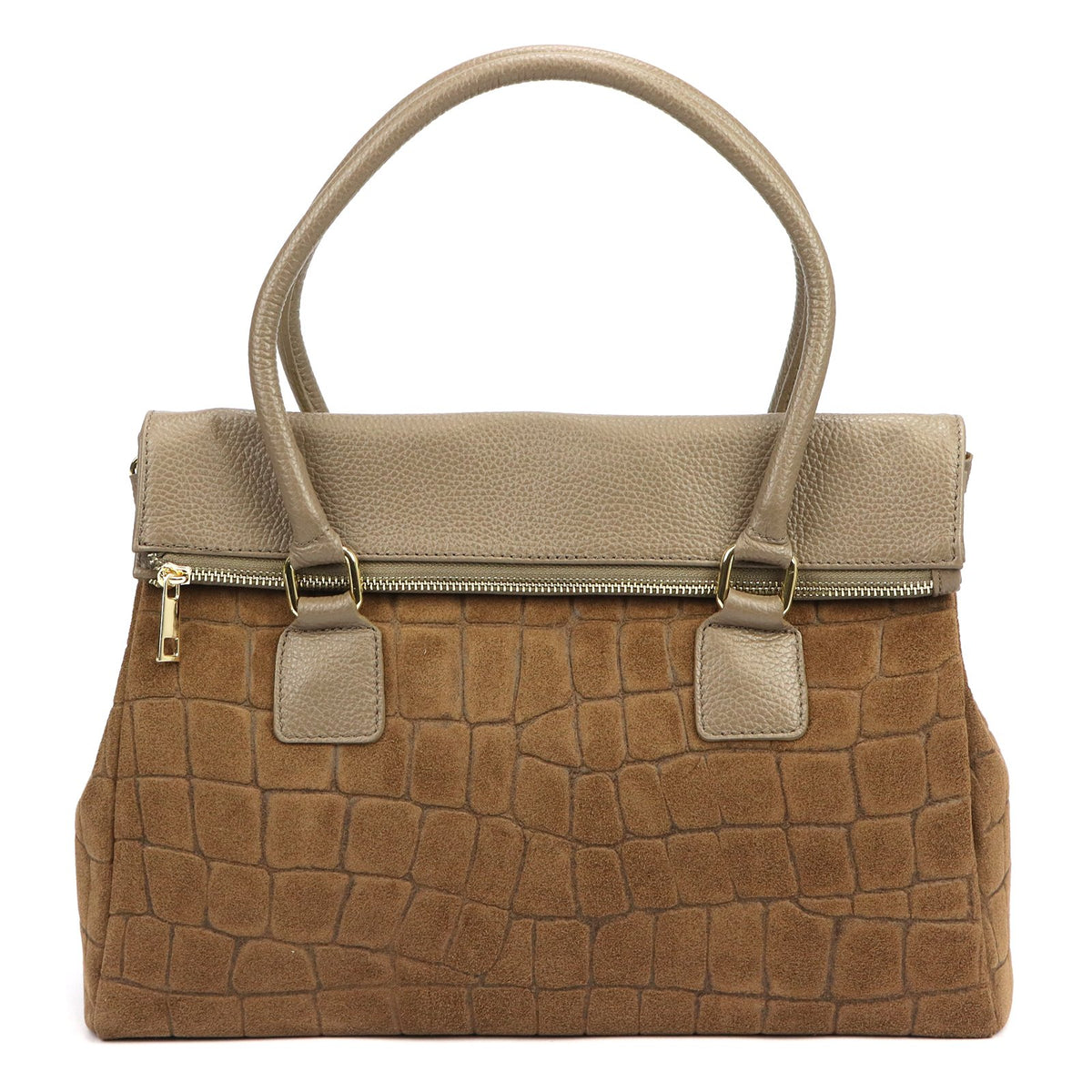 Camilla PREMIUM 10.015 MN CROCO taupe natūralios odos rankinė taupe